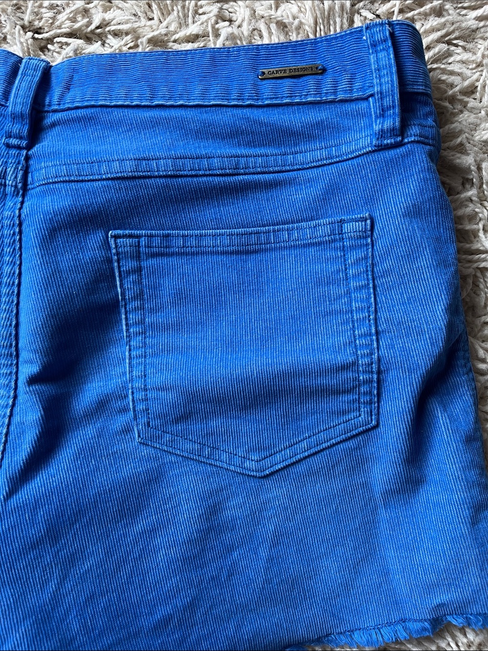 Carve Designs Bright Blue Frayed Hem Jean Shorts - Picture 4 of 7